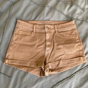 american eagle high-rise tan jean shorts!!🌲🍄